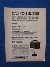 Bose 901 "Direct Reflecting" Speakers Magazine Ad Audio Mag January 1971
