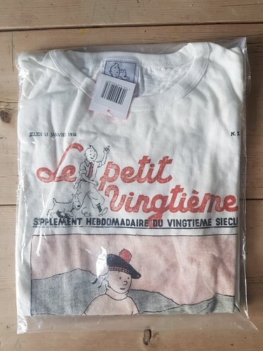 T-shirt Tintin Reporter Blanc 100% Coton - Taille 2 Ans (2024) - Neuf Avec étiquettes