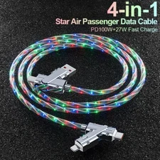 4-in-1 Charging Cable for iPhone & Android, Fast Charging, Durable Multi-Device 