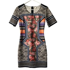 Jealous Tomato Dress Women Size Small Bodycon Multimedia Floral Geometric