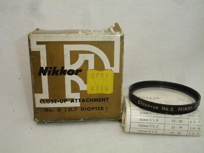 Nikon Close-Up Attachment No. 0 ( 0.7 Diopter ), 52mm