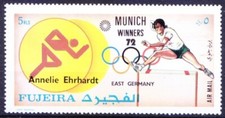Fujeira 1972 MNH, German Annelie Ehrhar 100 metre hurdles Olympic Winner, Sports