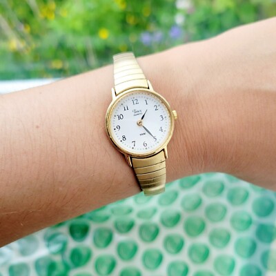 Montre Vintage Timex Plaqué Or - Bracelet Cuir - Mouvement Mécanique Homme/Femme