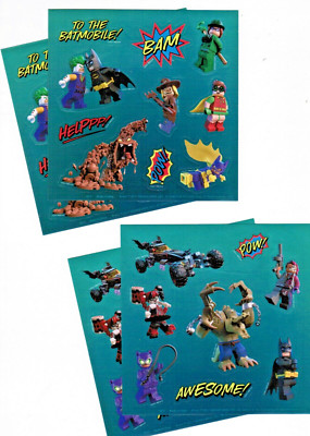 4 Sheets LEGO Batman Joker Two Face Riddler Hallmark Stickers! | eBay