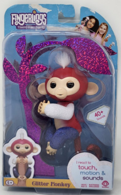 Fingerlings Interactive Finger Pet Glitter Monkey ''Liberty'' *Damaged Packaging*