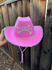 Cowboy Halloween Costume hat Western Light Up Cowgirl Hat with Crown Sequins,NEW