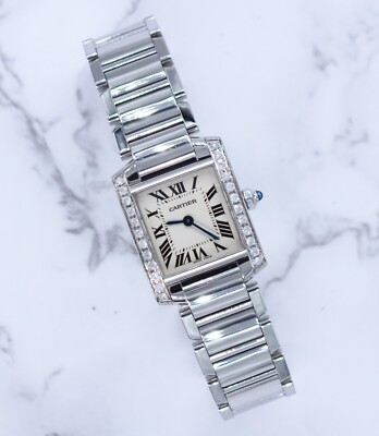 ATEMBERAUBENDES Damen Cartier Tank Francaise mit VVS Diamant Lünette - verpackt.
