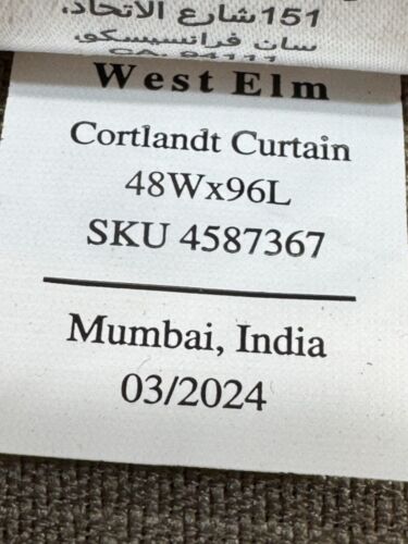 West Elm Cortlandt Linen Blend Basketweave Curtain Panel 48” x 96" Color: Clay - Picture 4 of 4