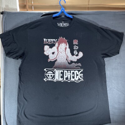 One Piece Luffy Graphic Shirt Men Adult 2XL Black Anime TV Show Ripple Junction