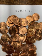 1985-D "BU"  LINCOLN MEMORIAL CENT PENNY ROLL  50 COINS