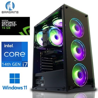 RTX 5070 Ti 16GB Gaming PC Bundle i7 14700KF 64GB DDR5 4TB NVME M.2 SSD Wins 11