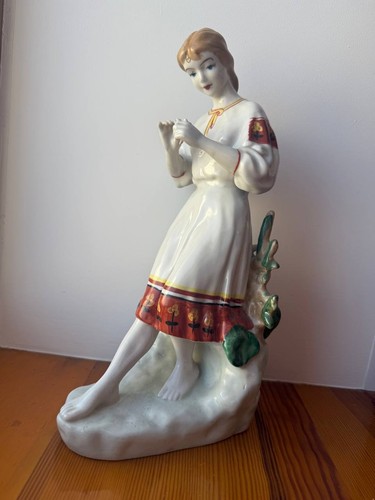 Vintage Porzellan Figur Mädchen Frau UdSSR Sowjetzeit handbemalt 28 cm - Bild 14 von 14