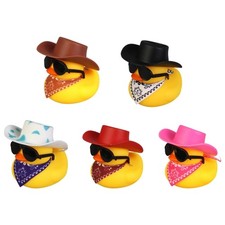 Duck Figurine With Black Cowboy Hat Practical Swimming Pool Companion For Babies