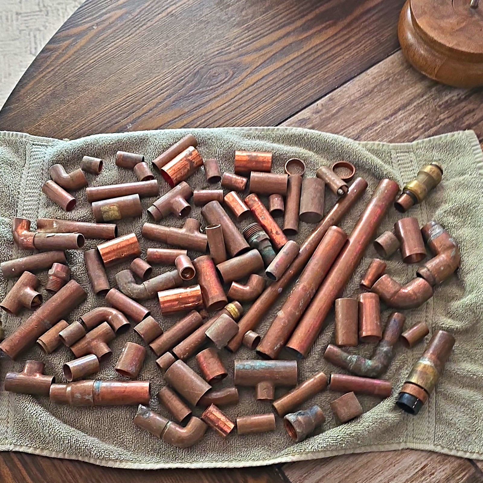 Large Mixed Lot Copper Plumbing Fittings Pipe Elbows Tees Couplings Adapters