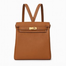 Tan Faux Leather Satchel Backpack Handbag Gold Hardware New with Tags & Dust Bag