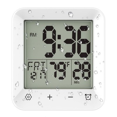 Digital Shower Clock Waterproof Bathroom Wall Clock Timer With Touch Screen