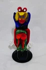 Vintage Murano Style Hand Blown Art Glass 8" Sitting Clown Figurine