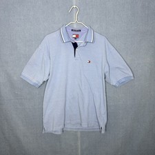 Tommy Hilfiger Vintage Y2K Men  s Polo Short Sleeve Shirt Men  s Size XL Baby Blue
