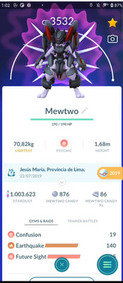 Pokémon-Mewtwo Armored Level 50- 3 moveset- Guaranteed Lucky Go