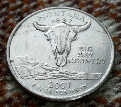 Quarter Dollar 2007 P  Montana 1889   Big Sky Country  Münze USA