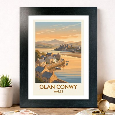 Glan Conwy, Wales Travel Poster Giclee Art Print 386-2