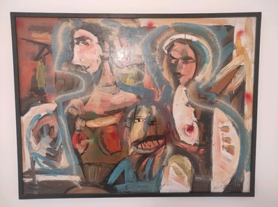 Martin Wollmer, Familie, original Ölgemälde, 88x118cm, signiert, gerahmt