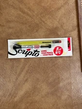 Vtg Scripto Long Lead Pencil & Lead Pack B319 NOS Yellow Clear 1980s New