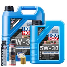 Motoröl 5W30 LIQUI MOLY Longtime High Tech 6L+MAHLE Ölfilter +Spülung +Cera Tec