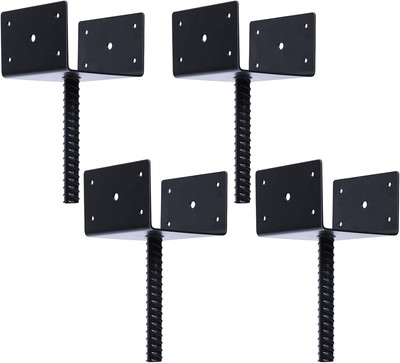 Concrete Fence Post Holder 6X6 Inches 4 Pack, U Shape Fence Post Base Anchor Per