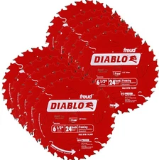 10 Pack Freud D0624A Diablo 6-1/2-inch 24T ATB Perma-Shield Framing Saw Blades