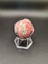 Peruvian Strawberry Pink Opal Sphere, Handcarved, 101g