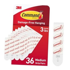 Command Indoor Medium Replacement Strips, 36 Strips, Damage-Free Refill Strips 0.52 per strip