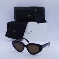 New Celine CL40286I 01E Shiny Black/Brown/Brown 53-17-145 Sunglasses