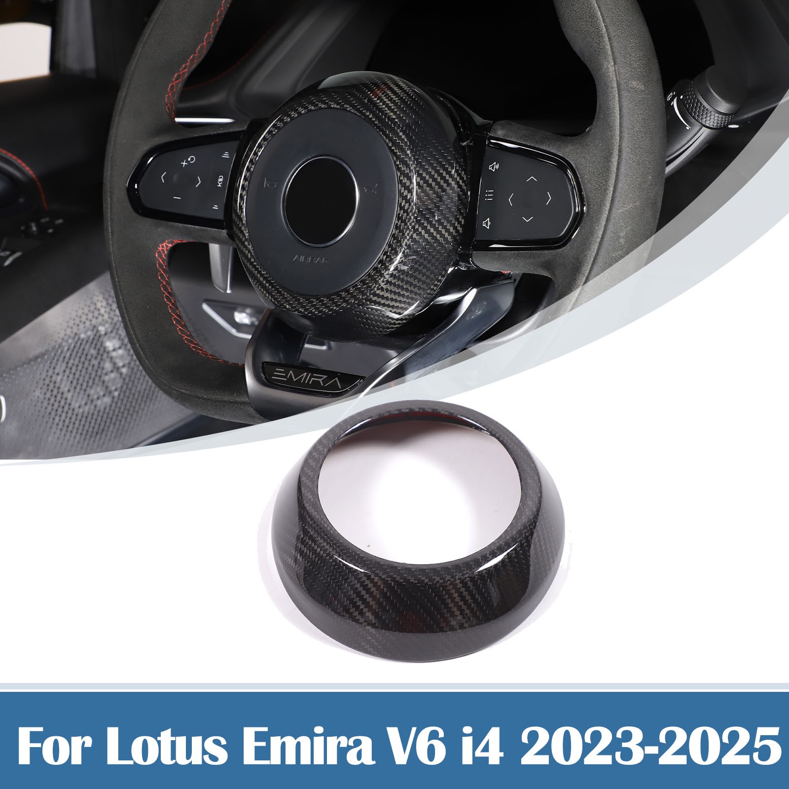 Real Carbon Steering Wheel Horn Ring Cover Decor For Lotus Emira GT4 V6 2022-24