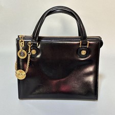 VERSACE handbag leather sunburst vintage fashion women valuable formal limited