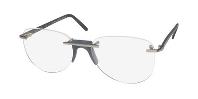 NEW ANDY WOLF FARIA EYEWEAR F MENS 56-18-140 RIMLESS PILOT METAL & PLASTIC GRAY