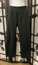 A NEW DAY Womens Pull On PANTS Pin Stripe Black Elastic Waist Size XS