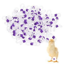 100-Pack Chick Leg Bands, Silicone Poultry Leg Bands for Chicks Ducks Purple 