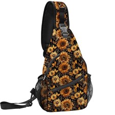 Sunflower Sling Bag for Women Lightweight Crossbody Backpack with Dark Yellow