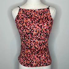 Vintage A. Byer California Womens Tank Top Medium Pink Orange Abstract Y2K