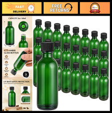 24-Pack 2oz Mini Glass Bottles with Lids - Leak Proof Boston Round Containers fo