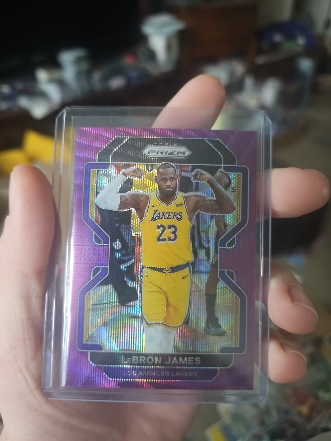 2021-22 Panini Prizm #91 LeBron James Purple Wave