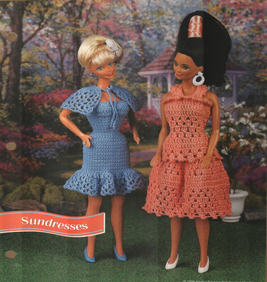 NEW 2 SUNDRESSES FASHION DOLL ANNIE'S CROCHET PATTERN INSTRUCTIONS