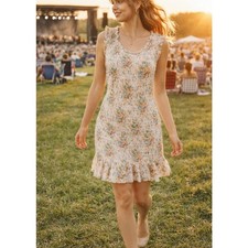 American Eagle Smocked Floral Mini Dress M Cottagecore Coquette Spring