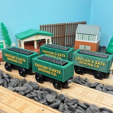 Wooden Railway four Crovans Mining Trains Custom Made for Thomas Train Tracks