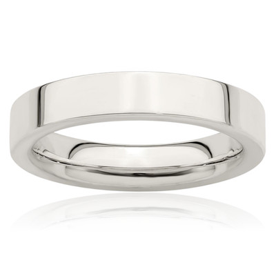 925 Sterling Silber flach 4 mm klassisch schlicht Ehering Ring poliert,