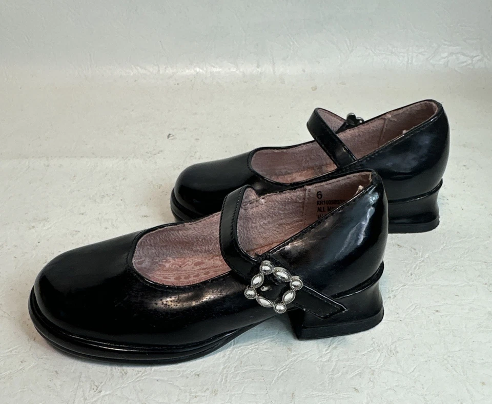 Girls Black Mary Jane Strap Dress Shoes Girls Size 6 Classic, Simple - Изображение 4 из 4