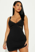 Fashion Nova Sultry And Sweet Sleep Cami Dress - Black