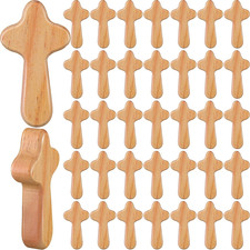 200 Pcs Pocket Crosses Bulk Comfort Mini Wooden Small Holding Hand Crosses Carin
