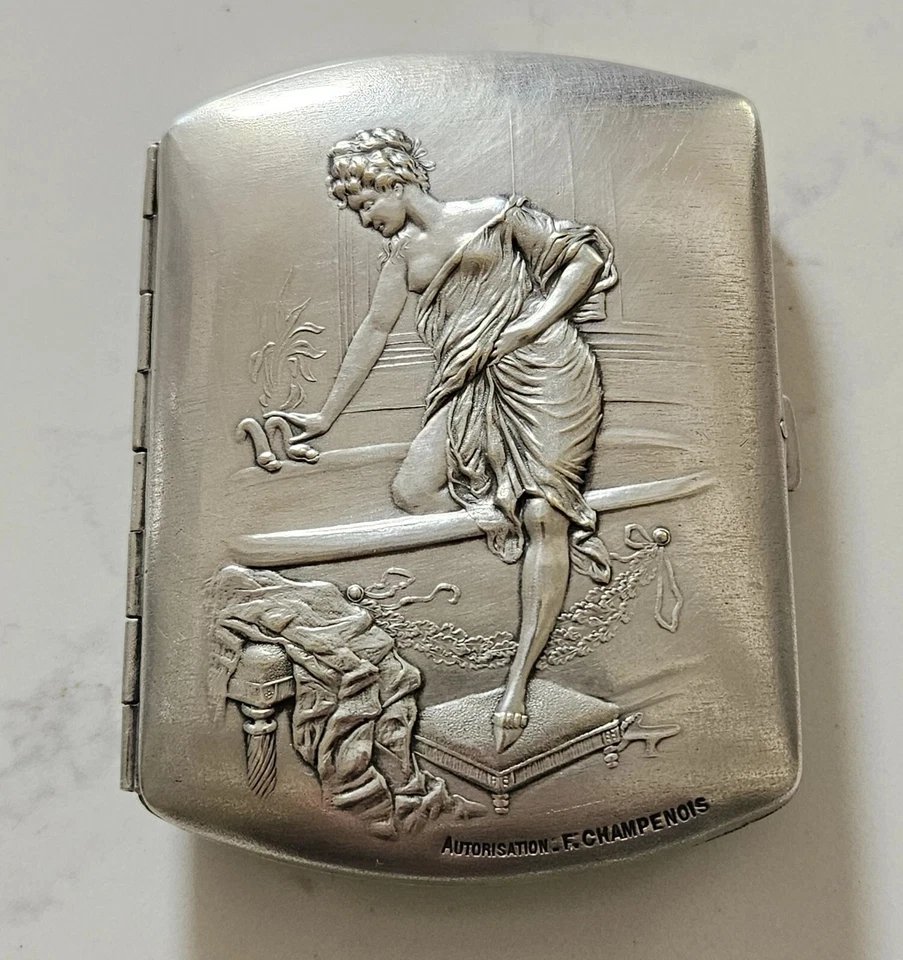 Anciens étuis cigarettes Porte Allumettes Ferdinand Champenois Art Nouveau 1900 - Photo 2/4